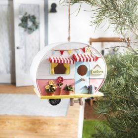 Pink & White Camper Birdhouse