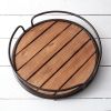 Rustic Round Wood Plank Serving Tray - Perfect for Entertaining and Serving