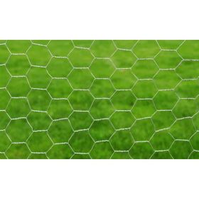 vidaXL Chicken Wire Fence Galvanised Steel 25x0.75 m Silver