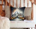 Mariachi Skeleton Band Spooky Halloween Throw Pillow Machine Washable, Indoor Outdoor Decorative Pillow for Couch, Bed or Patio, 14Hx14W