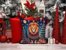 Lion Christmas Throw Pillow Machine Washable, Indoor Outdoor Decorative Pillow for Couch, Bed or Patio, 14Hx14W