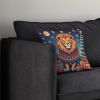 Lion Christmas Throw Pillow Machine Washable, Indoor Outdoor Decorative Pillow for Couch, Bed or Patio, 14Hx14W