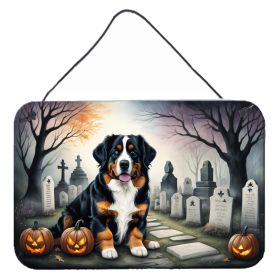 NEW Bernese Mountain Dog Spooky Halloween Wall or Door Hanging Prints Aluminum Metal Sign Kitchen Wall Bar Bathroom Plaque Home Decor, 8HX12W