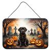 NEW Chocolate Labrador Retriever Spooky Halloween Wall or Door Hanging Prints Aluminum Metal Sign Kitchen Wall Bar Bathroom Plaque Home Decor, 8HX12W