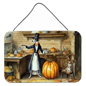 NEW Italian Greyhound Fall Kitchen Pumpkins Wall or Door Hanging Prints Aluminum Metal Sign Kitchen Wall Bar Bathroom Plaque Home Decor, 8HX12W