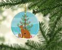 NEW Abyssinian Cat Christmas Ceramic Ornament Christmas Tree Hanging Decorations for Home Christmas Holiday, Party, Gift, 3 in, Multicolor