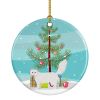 NEW Turkish Angora Cat Christmas Ceramic Ornament Christmas Tree Hanging Decorations for Home Christmas Holiday, Party, Gift, 3 in, Multicolor