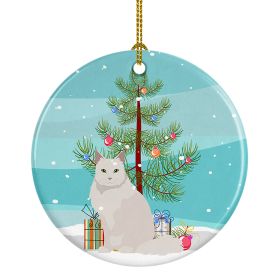 NEW Chantilly Tiffany Cat Christmas Ceramic Ornament Christmas Tree Hanging Decorations for Home Christmas Holiday, Party, Gift, 3 in, Multicolor