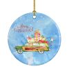 Merry Christmas Spinone Italiano Ceramic Ornament Christmas Tree Hanging Decorations for Home Christmas Holiday, Party, Gift, 3 in, Multicolor