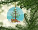 NEW Toyger Cat Christmas Ceramic Ornament Christmas Tree Hanging Decorations for Home Christmas Holiday, Party, Gift, 3 in, Multicolor