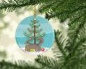 NEW Somali Cat Christmas Ceramic Ornament Christmas Tree Hanging Decorations for Home Christmas Holiday, Party, Gift, 3 in, Multicolor