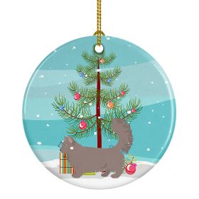 NEW Skookum Cat Christmas Ceramic Ornament Christmas Tree Hanging Decorations for Home Christmas Holiday, Party, Gift, 3 in, Multicolor