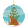 NEW Abyssinian Cat Christmas Ceramic Ornament Christmas Tree Hanging Decorations for Home Christmas Holiday, Party, Gift, 3 in, Multicolor