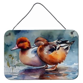 NEW Redhead Duck Wall or Door Hanging Prints Aluminum Metal Sign Kitchen Wall Bar Bathroom Plaque Home Decor, 8HX12W, Multicolor