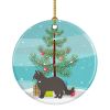 NEW York Chocolate Cat Christmas Ceramic Ornament Christmas Tree Hanging Decorations for Home Christmas Holiday, Party, Gift, 3 in, Multicolor