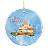 Merry Christmas Alaskan Malamute Ceramic Ornament Christmas Tree Hanging Decorations for Home Christmas Holiday, Party, Gift, 3 in, Multicolor