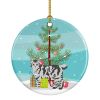 NEW American Bobtail Cat Christmas Ceramic Ornament Christmas Tree Hanging Decorations for Home Christmas Holiday, Party, Gift, 3 in, Multicolor