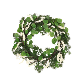 25.5 Inch Leaf-berry Garland (Color: White)