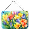 NEW Freesias in Watercolor Wall or Door Hanging Prints Aluminum Metal Sign Kitchen Wall Bar Bathroom Plaque Home Decor, 8HX12W, Multicolor