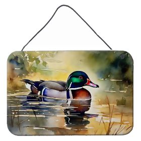 NEW Wood Duck Wall or Door Hanging Prints Aluminum Metal Sign Kitchen Wall Bar Bathroom Plaque Home Decor, 8HX12W, Multicolor (Default: Default)