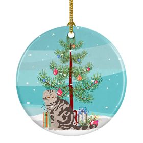 NEW Foldex Exotic Fold Cat Christmas Ceramic Ornament Christmas Tree Hanging Decorations for Home Christmas Holiday, Party, Gift, 3 in, Multicolor (Default: Default)