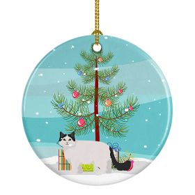 NEW Ragamuffin Cat Christmas Ceramic Ornament Christmas Tree Hanging Decorations for Home Christmas Holiday, Party, Gift, 3 in, Multicolor (Default: Default)