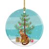 NEW Bengal Cat Christmas Ceramic Ornament Christmas Tree Hanging Decorations for Home Christmas Holiday, Party, Gift, 3 in, Multicolor