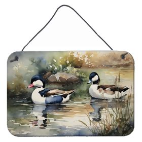 NEW Bufflehead Wall or Door Hanging Prints Aluminum Metal Sign Kitchen Wall Bar Bathroom Plaque Home Decor, 8HX12W, Multicolor (Default: Default)