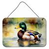 NEW Mallard Wall or Door Hanging Prints Aluminum Metal Sign Kitchen Wall Bar Bathroom Plaque Home Decor, 8HX12W, Multicolor