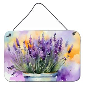 NEW Lavender in Watercolor Wall or Door Hanging Prints Aluminum Metal Sign Kitchen Wall Bar Bathroom Plaque Home Decor, 8HX12W, Multicolor (Default: Default)