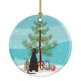 NEW Devon Rex Cat Christmas Ceramic Ornament Christmas Tree Hanging Decorations for Home Christmas Holiday, Party, Gift, 3 in, Multicolor (Default: Default)