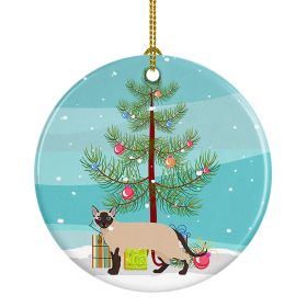 NEW Tonkinese Cat Christmas Ceramic Ornament Christmas Tree Hanging Decorations for Home Christmas Holiday, Party, Gift, 3 in, Multicolor (Default: Default)